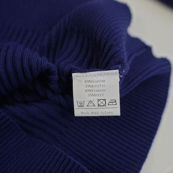 Grace Karin Small Blue Knit Cardigan Button Front Long Sleeve Sweater V-Neck - Picture 8 of 10